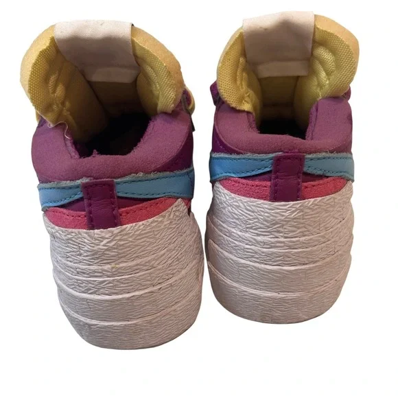 Nike‎ x Sacai Blazer Low Purple Yellow Sneakers Fashion Designer Shoes - Picture 6 of 12